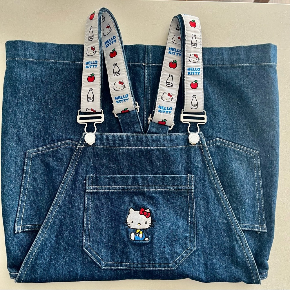 Hello Kitty Blue Denim Womens Skirt Overalls